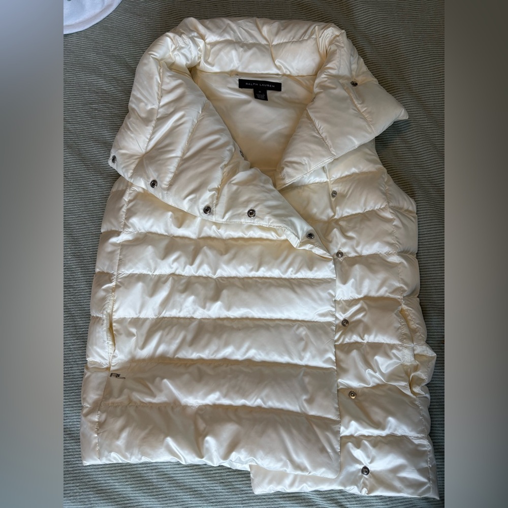 Ralph Lauren Women's Cream Puffer Vest